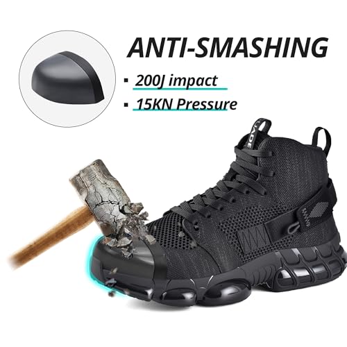 Image of SUADEX Steel Toe Boots for Men Women Indestructible Non Slip Comfortable Work Boot Safety Construction Shoes