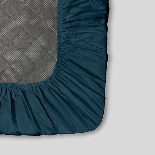 Image of Stoa Paris 350TC Luxstre Cotton Super King Fitted Bedding Set with 2 Pillow Covers, All-Around Elastic Fitted Bedsheet 183cm x 213cm + 30cm Drop, All Season Comfort, Breathable, Panache - Teal