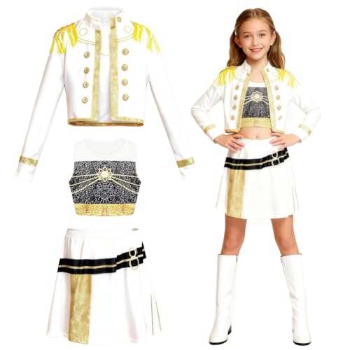 JJZENKD Costume Demon Hunters - Costume de cosplay anime pour fille - Avec gilet, veste, short/jupe - Costume d'anniversaire - Carnaval - Dress Up - Fête (140)