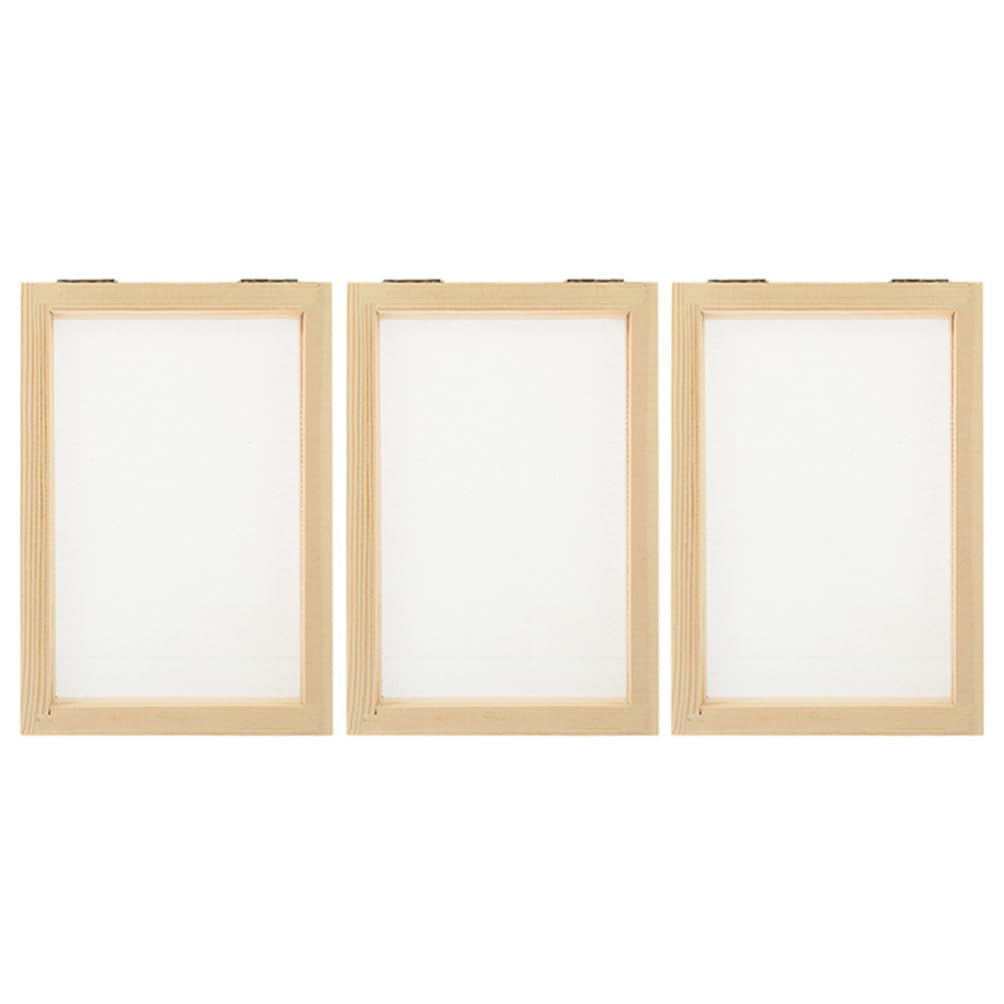 DOITOOL Wooden Paper Making Screen 3PCS Paper Making Mould and Deckle for DIY Craft - 4.9 X 7inch