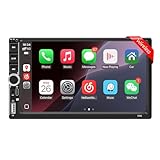 7' Wireless Apple CarPlay & Android Auto Double Din Car Stereo - 240W High-Power Sound, Touchscreen Bluetooth Receiver with USB-C/AUX/TF Ports, RDS/FM/AM Radio & MirrorLink HD Display - StyleB