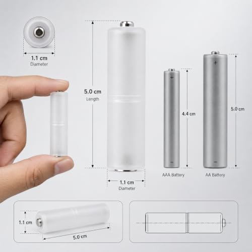 Image of Street27 AAA to AA Battery Adapter Converter (4 Pcs) - Snap-in Size Holder Case for Flashlights, Toys, Remotes & Electronic Devices - Lightweight PP Material Converter (Cells Not Included)