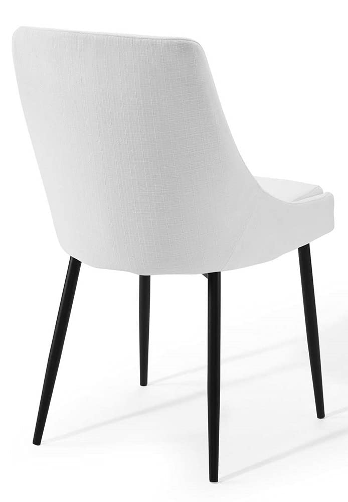 Viscount - Juego de 2 sillas de comedor tapizadas de tela, color blanco y negro 4