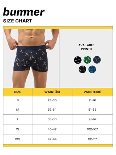 Image of Bummer Men's Premium Cotton Underwear | Fine Combed Cotton with Elastane for Stretch | Ultra Breathable Innerwear | Soft Fabric & No-Roll Waistband | Printed Trunks & Inner Combo for Men