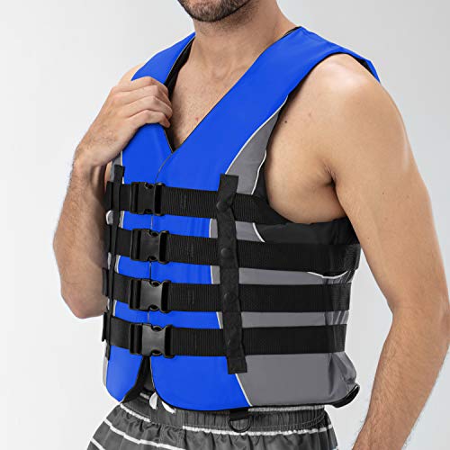 XGEAR Adult USCG Life Jacket Vest Water Sports (Blue, XL)