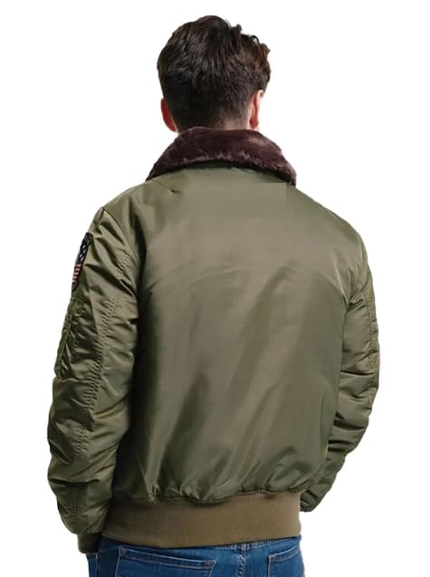 Mens Fighter Pilot Aviator B-15 Bomber Jacket Flying Lightweighted Field Style Air Force Jackets 2XS - 3XL2