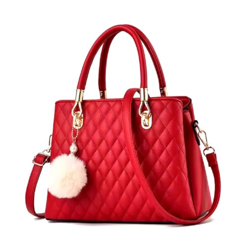 Bolsa Feminina Grande Acolchoada Alça De Ombro Vintage (VERMELHO)