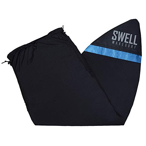 Swell Wakesurf - Adjustable Length Wakesurf Board Sock With Padded Nose And Pocket - Wakeboard Cover - One Size Fits All Surfboard Bag (Pointed Nose - Blue) #TOP1