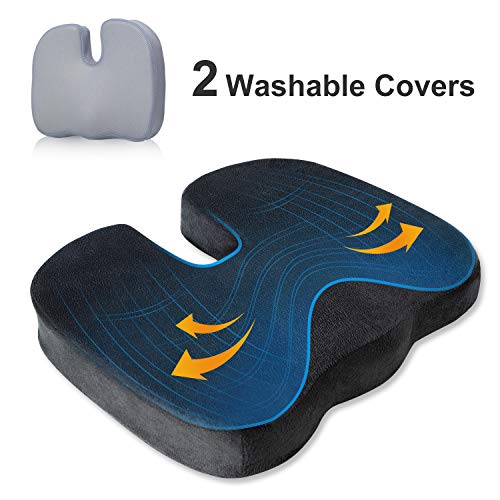 BedStory Office Seat Cushion for Tailbone Back Butt Pain Relief, Memory Foam Office