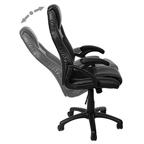 Gamer Stuhl Gaming Schreibtischstuhl Chefsessel Bürostuhl Ergonomisch, Schwarz, 9 Farbvarianten, gepolsterte Armlehnen, Wippmechanik, belastbar bis 150 kg, Lift TÜV geprüft – Bild 6