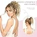 ZQIAN BEAUTY Claw Clip Ponytail Extension - 12 Inch Curly Ponytail Extension, Wavy Pony Tails Hair Extensions, Synthetic Hair Extensions Ponytail for Women (Color: Blonde with Bleach Blonde Ends)
