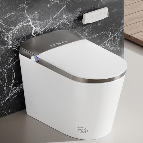 Image of EchosLife Luxury Smart Toilet with Bidet Built In, Auto Open /Close, Auto Flush, Blackout Flush, Foam Dispenser, Odor Control, ADA Comfort Height One Piece Elongated Toilet, Tank Built-In, Heated Seat