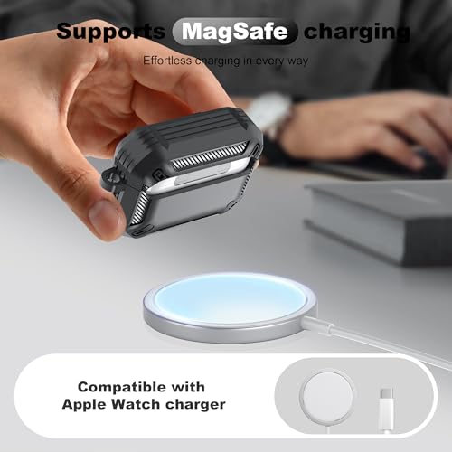 Image of AirPods Pro 3 Case with Magnetic Safety Lock Phone Stand Magsafe, Gray