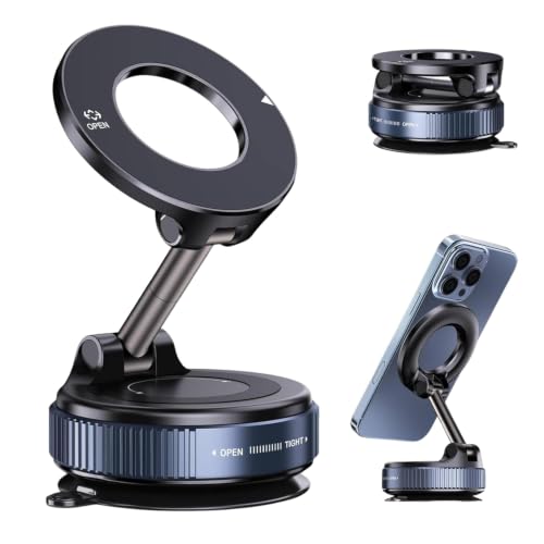GARHIL RETAILERS Magnetic Car Phone Holder Stand, 360° Rotation Mobile Mount with Strong Magnet, Dashboard Mobile Holder, Hands-Free Phone Mount, Shockproof Design, Universal Smartphone Holder for Car