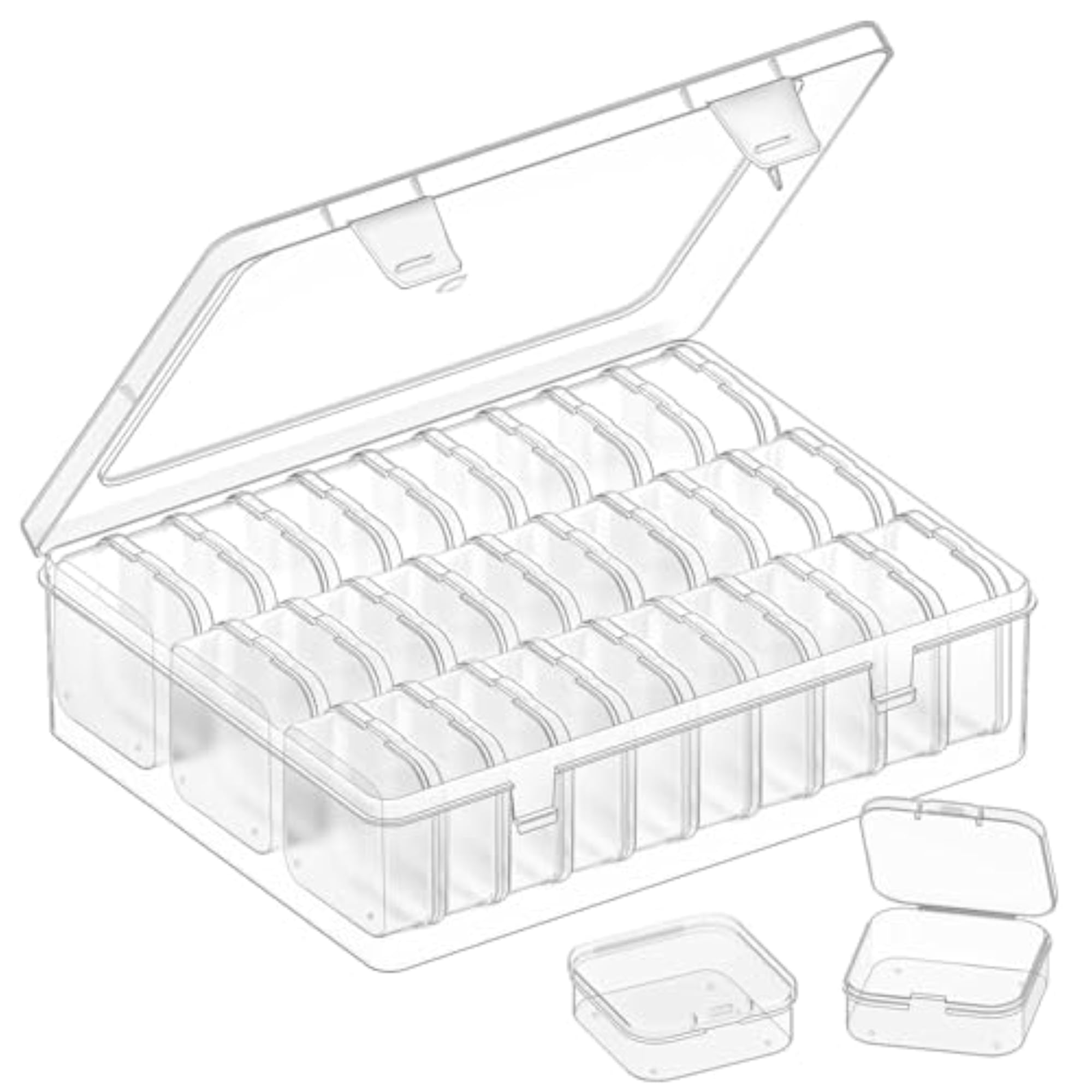 30 Pcs Mini Clear Bead Organizer Boxes for Craft Storage
