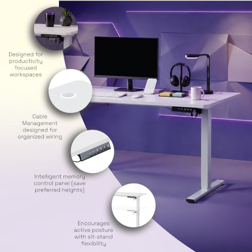 Image of Wakefit Study Table | 5 Yr Warranty | Standing desk, Computer Table for Home Pc, Electric Height adjustable, Digital Display & 4 Memory Presets, Free Installation, Modern Ergonomic Wobble-Free- L160Cm