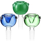 3 Pieces Glass Decorative Craft Bowl Supplies Holder Glass Bottle Funnel Bowl Handmade (Dark Blue, Green and Emerald Green,14 mm)