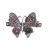 Meoliny Girls Steampunk Gear Butterfly Wings Hair Clip Goth Punk Vintage Lolita Women Headwear Hair