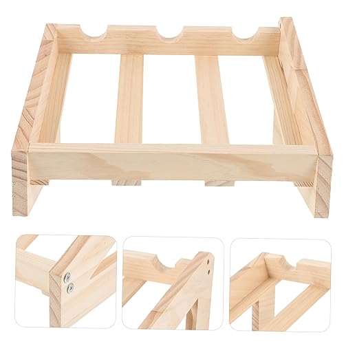 Soporte de vino de madera rústico compacto para mesa miniatura 4