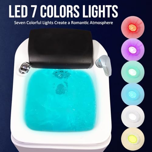 Spa de pies acrílico con masaje, luz colorida y reposapiés miniatura 3