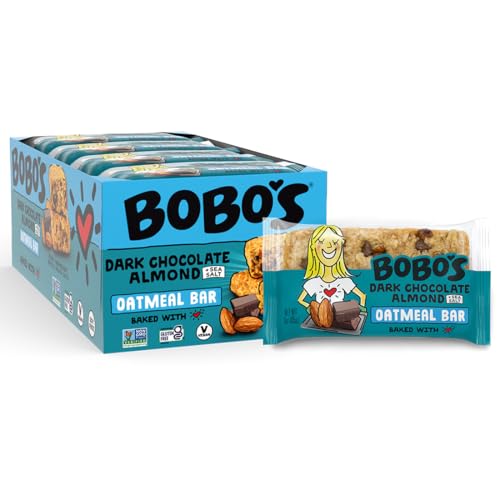 Bobo's Oatmeal Bars, Dark Chocolate Almond Sea Salt, Gluten Free Vegan Whole Grain Oat Bars, Pack of 12 - Thumbnail 3