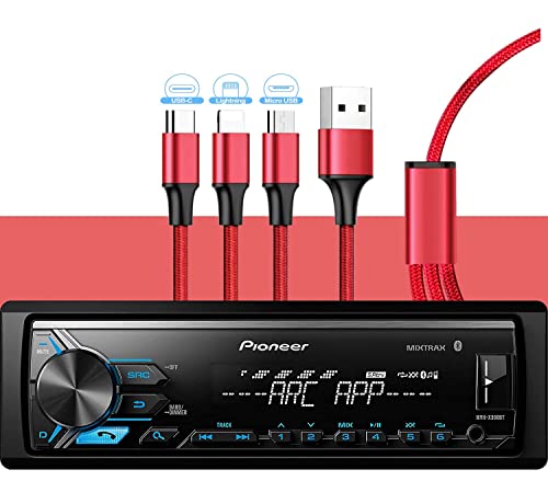 Pioneer Mvh-X390Bt Digital Media Receiver With Pioneer Arc App, Mixtrax, Built-In Bluetooth And Usb Direct Control For Ipod/Iphone And Android Phones & Zonoz 3 In 1 Multi Usb Charging Cable (Bundle) #TOP4