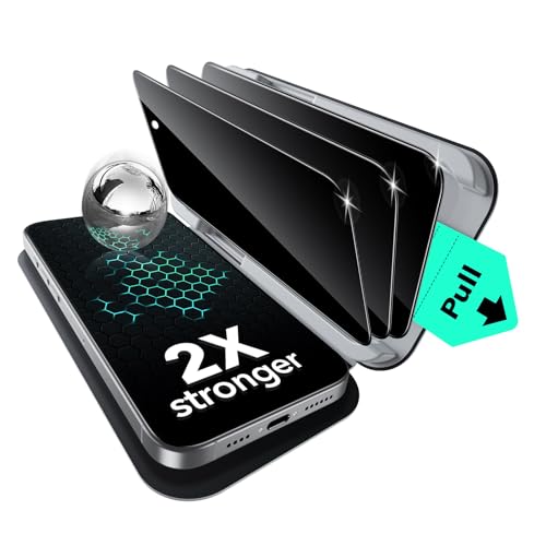 ESR 3 Pack for iPhone 16 Pro Max Privacy Screen Protector Military Grade Shatterproof 9H Hardness Anti-spy Tempered Glass with UltraFit Tray