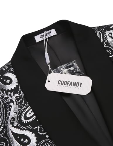 image for COOFANDY Mens Floral Tuxedo Jacket Paisley Shawl Lapel Suit Blazer Jac