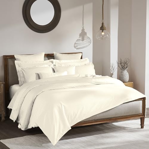 Image of MYTRIDENT Bedsheet for Double Bed, Classic King Size Bedsheet with 2 Pillow Covers, 210TC, 100% Cotton Bedsheet - Pearled Ivory