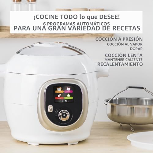 Miniatura 3 de Moulinex, Cookeo - Multicooker Inteligente 6l, 150 Recetas Integradas, Cocción Sin Vigilancia, Pantalla Intuitiva, Guía De Cocción, Aplicación Mymoulinex, 1600 W, Blanco, 15 Años Reparabilidad