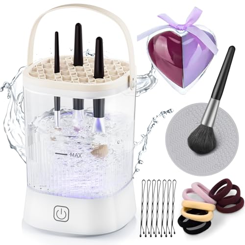 Electric Makeup Brush Cleaner – 9000 RPM Makeup Brush Cleaning Machine, IP65 Waterproof Automatic Makeup Brush Cleaner for Makeup Brush Set