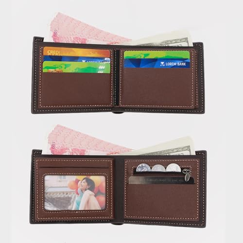 Mens Bifold Wallet Blocking Slim Minimalist Front Pocket - Thin & Stylish with ID Window 22(blue)4