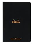 RHODIA 119166C - Black Piqué Notebook - A4 - Dot Dot - 96 pages - White Clairefontaine Paper 80 g/m - Soft, resistant and waterproof coated card cover - Classic