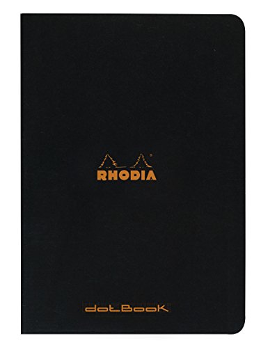 RHODIA 119166C – Zeszyt zszywany w kolorze czarnym – A4 21 x 29,7 cm – punktowy układ stron – 96 stron – papier Clairefontaine biały 80 g/m² – miękka powlekana, wodoodporna okładka – Classic