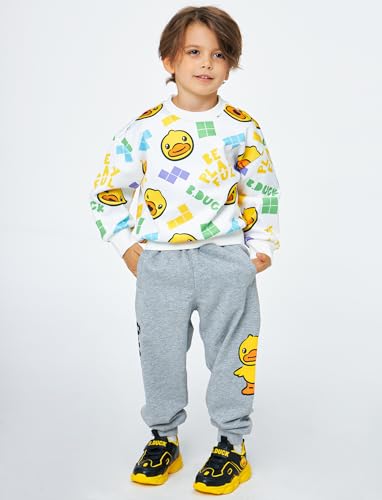 B.Duck Boys Girls Sweatpants with Pocket Cartoon Duck Athletic Elastic Waist Joggers Pants Toddler to Big Kid 3-12 Years4