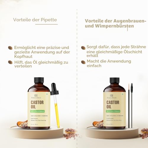 Botanic Hearth 100% Reines Kaltgepresstes Rizinusöl 60 ml – Ansicht 3