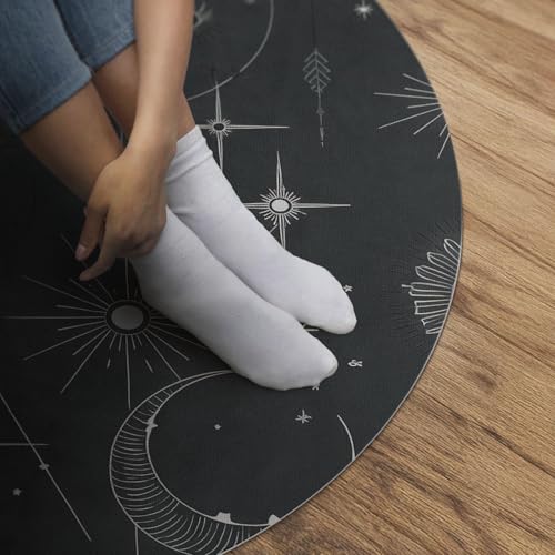 Tapis de Sol Élégant Rond en Vinyle Qualité Maison Deco