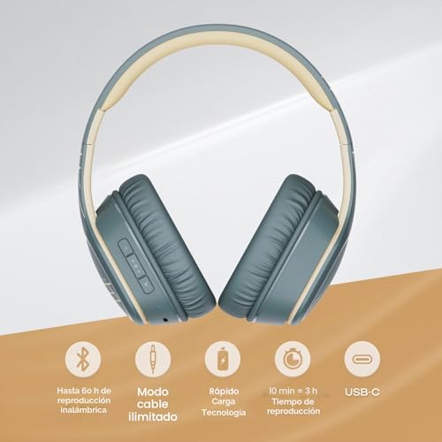 Miniatura 3 de Powerlocus P7 Auriculares Inalámbricos Bluetooth, Cascos Inalambricos, 50 Horas De Reproducción, Auriculares Inalambricos Diadema Con Micrófono, Hi-Fi Estéreo Audifonos Para Móviles Pc Tv