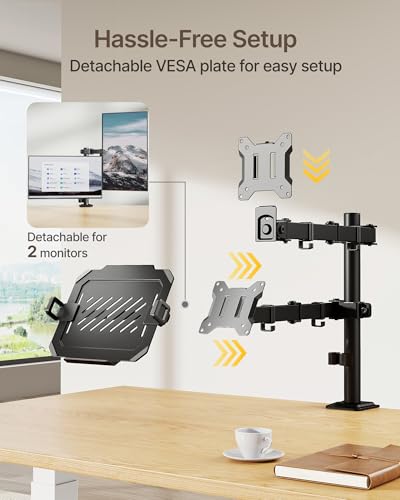 Image of monTEK Monitor and Laptop Stand for 32 inch Screen and 17 inch Laptop