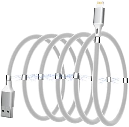 GRBeid USB A to Lightning Magnetic Charging Cable, Fast Charge Absorption Nano Magnetic Data Cable for iPhone 14/13/12/11 Pro/11/XS MAX/XR/8/7/6s/6/5S/SE iPad Pod(3.3FT)