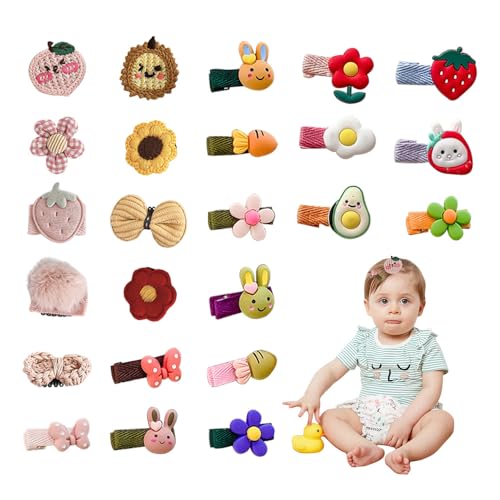 Bieiyhe 25 Piezas Horquillas Bebe Mini,Pinzas Pelo Niña,Horquillas de Lazo para Bebes,Horquillas Cabello Pequeñas,Accesorios Pelo Niña,Horquillas Antideslizantes,Recien Nacido Lazos Ganchos
