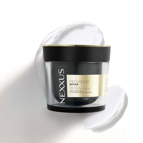 Image of Nexxus Promend Repair, Keratinizing Treatment Mask, 200ml, for Damaged Hair, with Keratin and 62% Bond Generation, 12X Stronger, 200% Smoother, Magnolia Parfum Fragrance