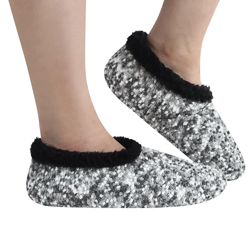 Image of Snoozies Slipper Socks for Women Indoor, Cozy Sherpa-Lined Womens Slippers Non-Skid, Ladies Gifts