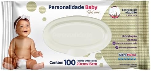 Toalha Umedecida Personalidade Baby Total Care Extrato de Algodão...