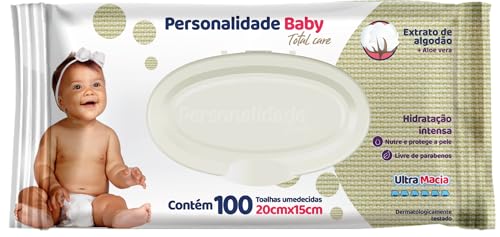 Toalha Umedecida Personalidade Baby Total Care Extrato de Algodão e