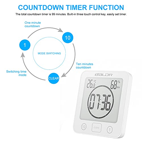 Relojes de ducha analógicos de pared resistentes al vapor y humedad 8