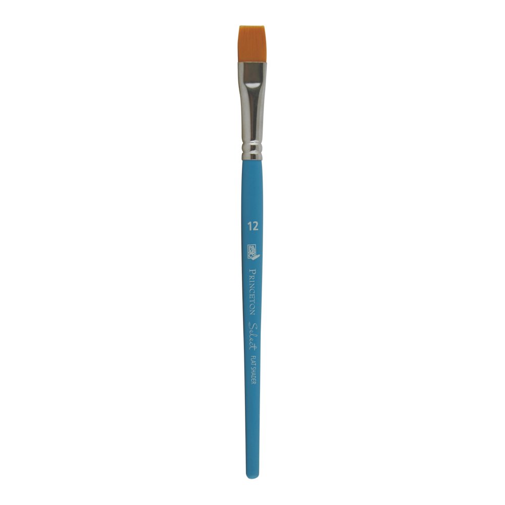 Princeton Select Artiste, Mixed-Media Brushes for Acrylic, Oil, Watercolor Series 3750 Flat Shader Synthetic, Size 12