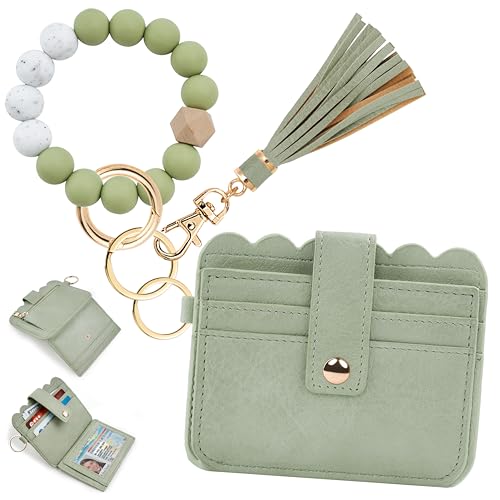 Image of Wristlet Wallet for Women with Keychain - RFID Card Holder Small Wallet Wristlet with Key Ring