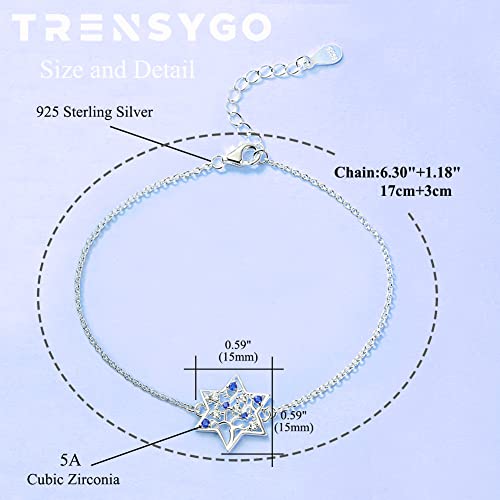 925 Sterling Silver Magen Star Of David Tree Life Pendant Necklace - Israel Hebrew Judaica Jewish Jewelry Gifts for Bat Mitzvah, Hannukkah, Birthday, Mom, Daughter, Her, Women Teens Girls2