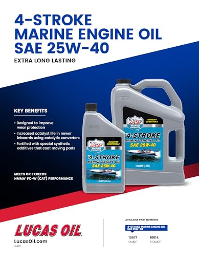 Aceite para motor marino Lucas Oil 20W-40 1 cuarto miniatura 3